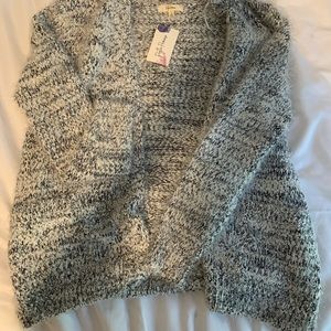 Peyton Primrose - black/ivory cozy cardigan with pockets (size small)